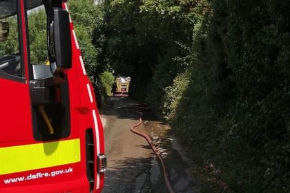 Four fire crews battle a fierce South Hams farm blaze