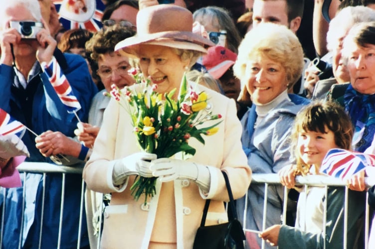 The Queen during her visit to Exeter on May 1, 2002.  AQ 5890
