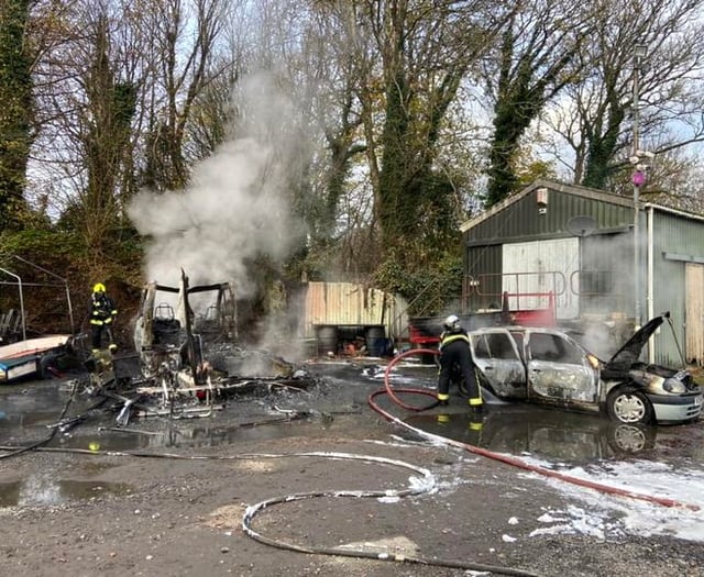 Yealmpton fire destroys motor home, car and temporary structure