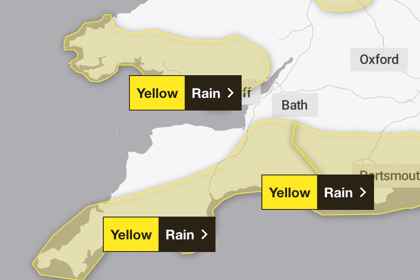 Yellow weather warning in place for South Hams 