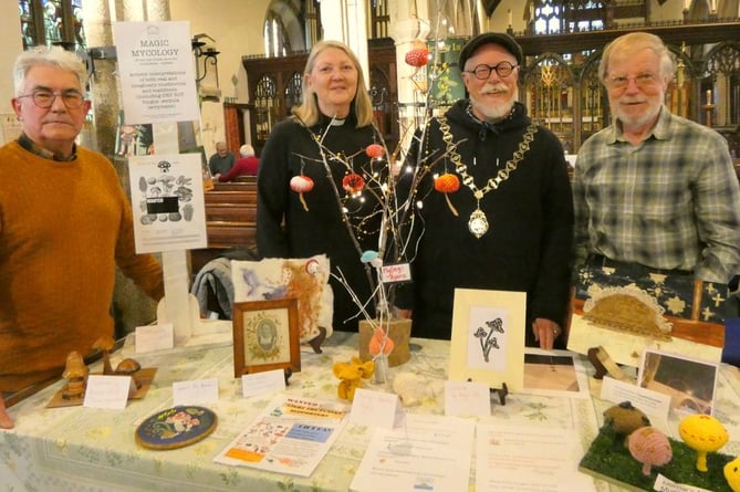 Chris Stephens (Appeal Coordinator), Revd.Jax Tilbury,(Rector), Councillor Philip Cole (Kingsbridge Mayor) and Peter Sargeant (Church Treasurer)