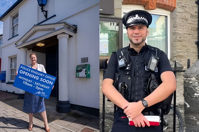 Police Commissioner Alison Hernandez (left) and South Hams Inspector Benjamin Shardlow 