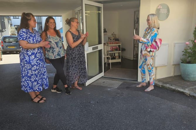 L to R Tanya Mountney, Mya Ireson, Corinne Turner and Mayor Cllr Emily Price