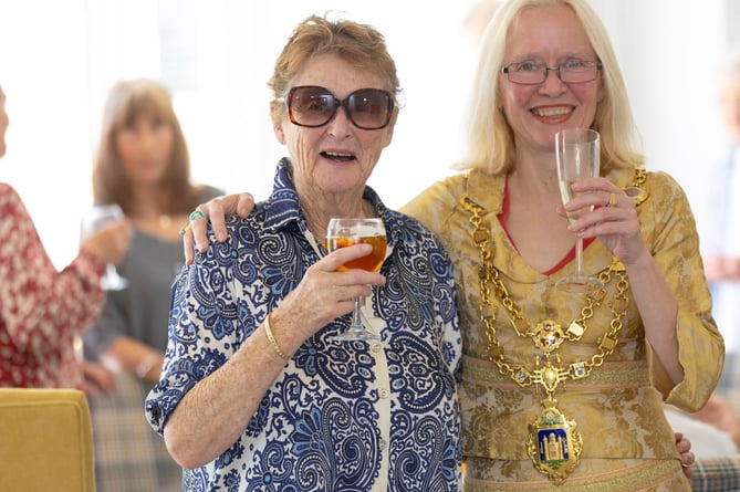 Marion Drescher (first Owner at the Lodge) and The Mayor