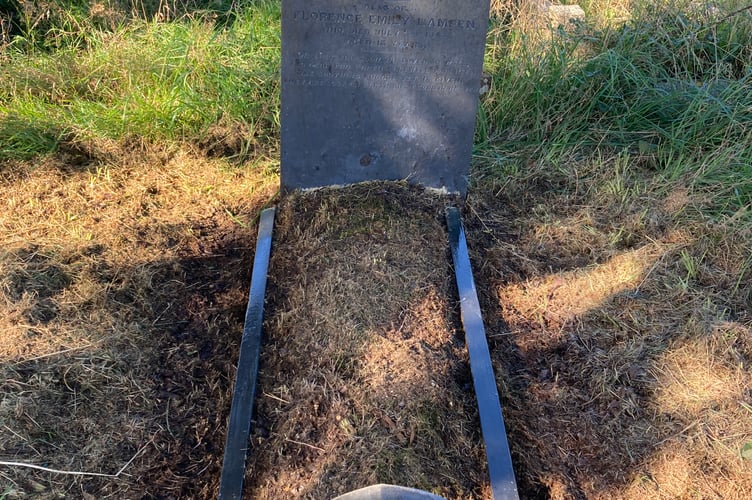 One of the restored graves