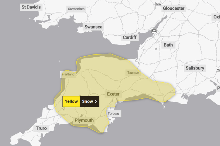 Yellow Snow warning issued by the Met Office 