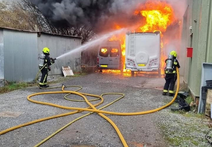 Fighting the fire in Newton Abbot