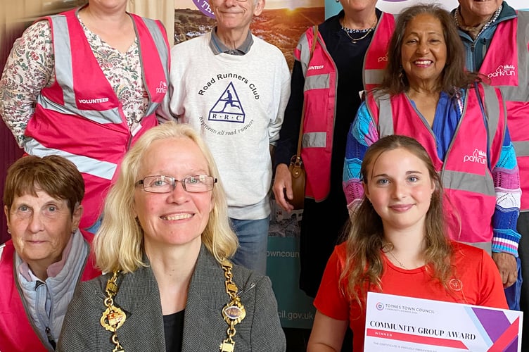 Cllr Emily Price with volunteers from Sharpham Park Run, who were joint winners of the group Community Award