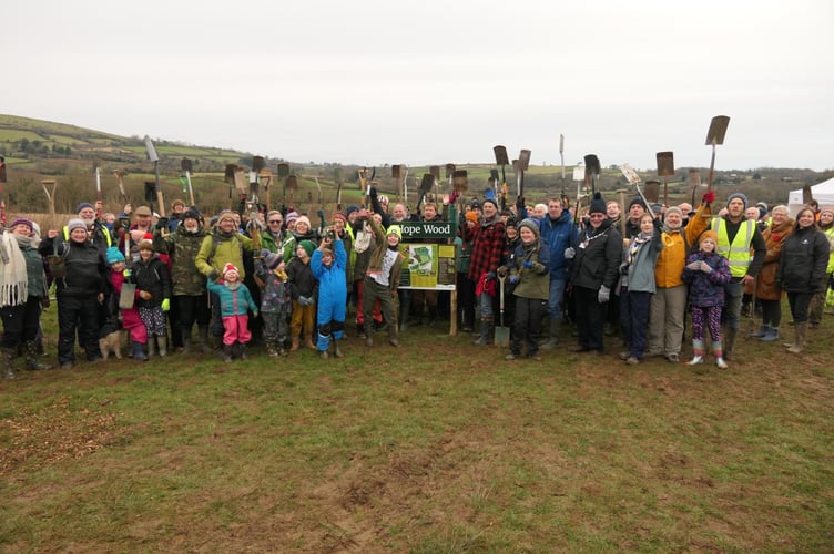 A group of volunteers at Hope Wood